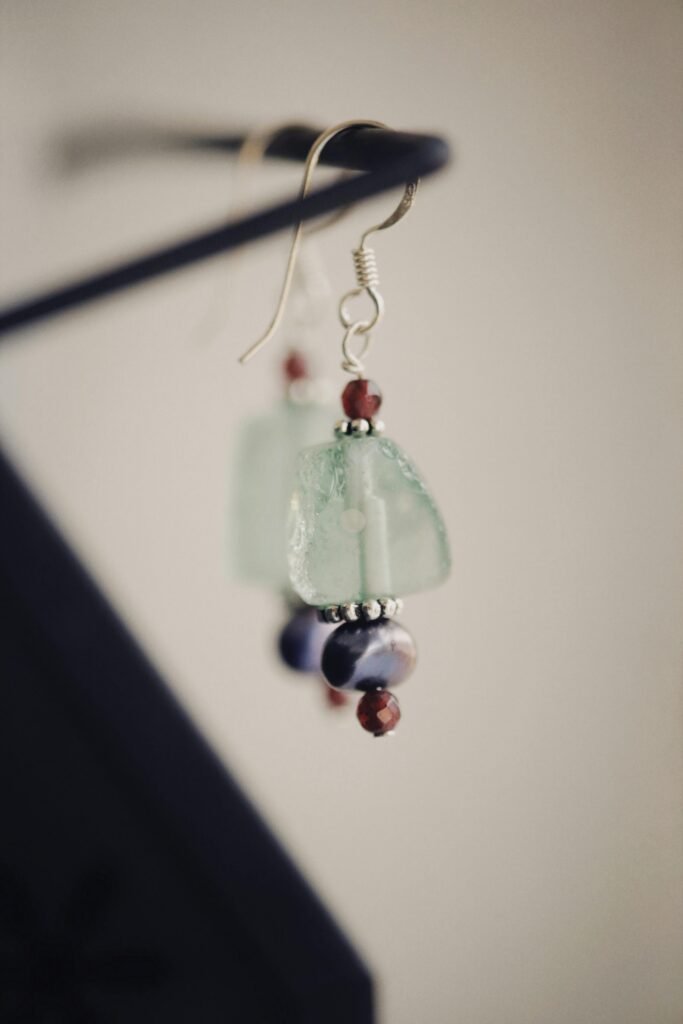 Fluorite & Garnet Earrings