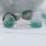 AMAZONITE & CLEAR QUARTZ RAW BRACELET